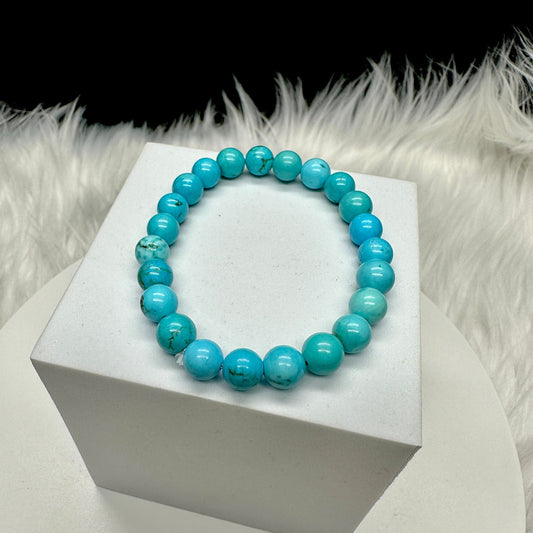 Natural High Quality Blue Turquoise Bracelet, Crystal Bracelet- 8mm