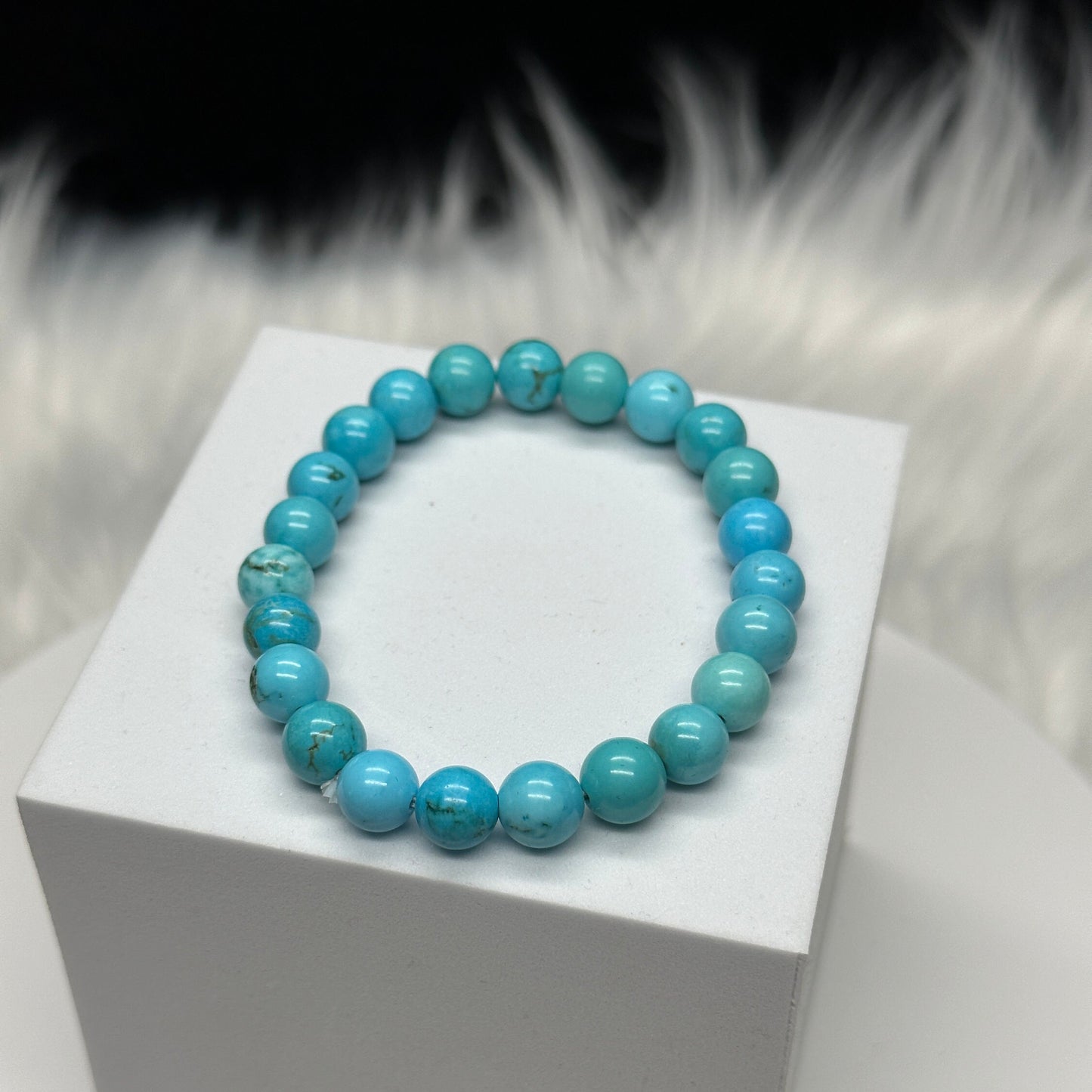 Natural High Quality Blue Turquoise Bracelet, Crystal Bracelet- 8mm