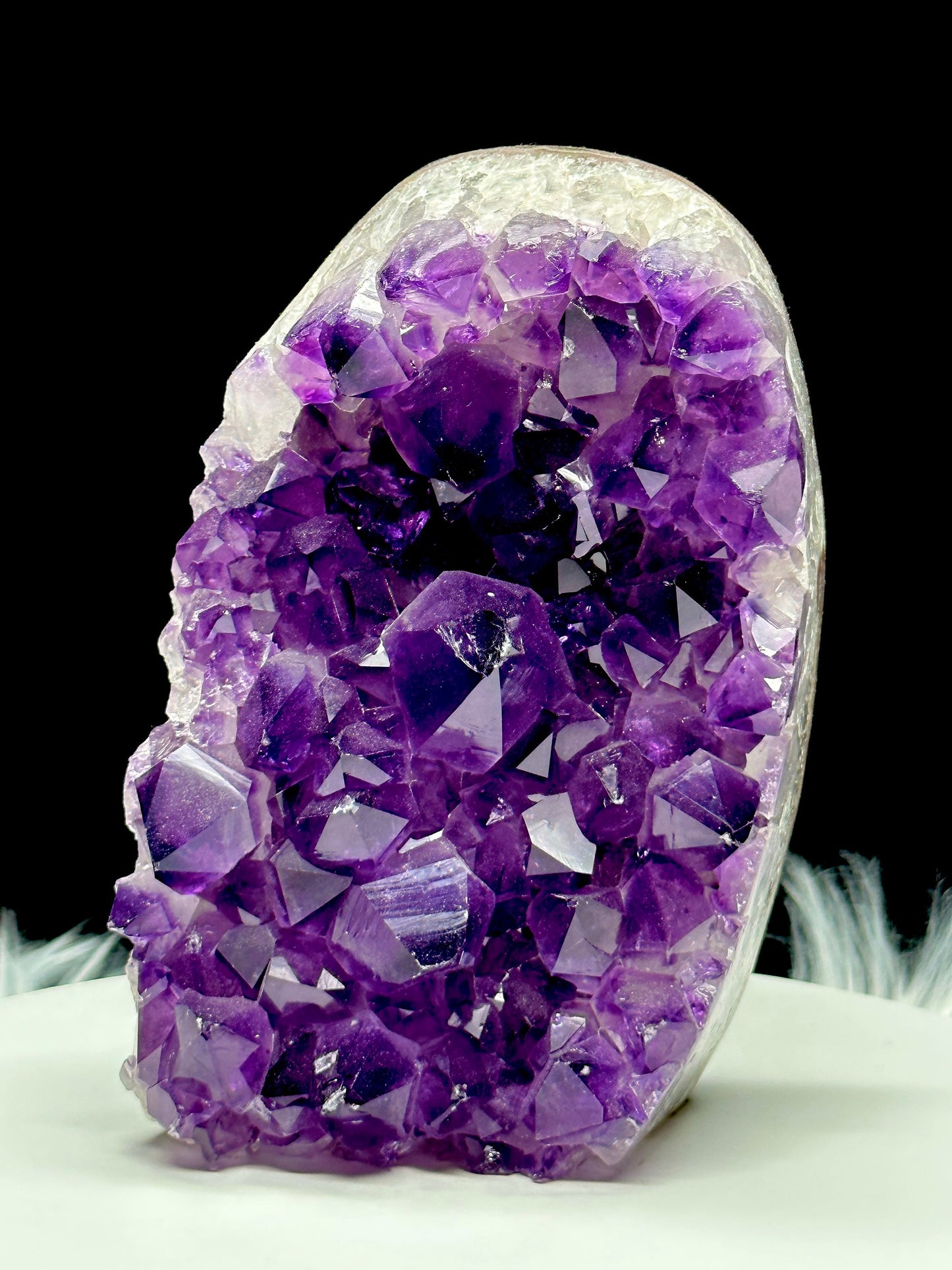 Dark Purple Amethyst Crystal Geode, Raw Amethyst Cluster, Amethyst cutbase