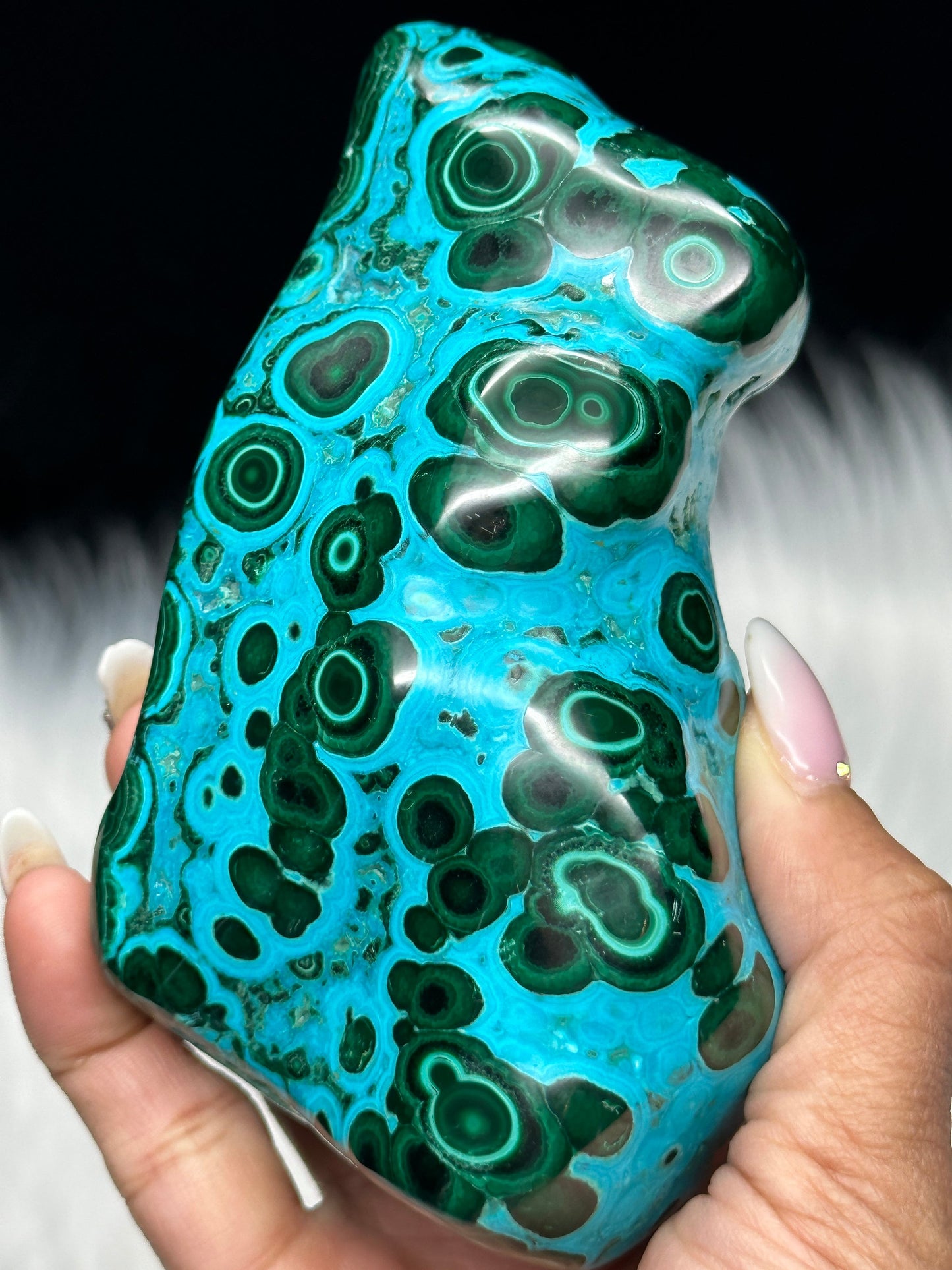 Large Beautiful Malachite Chrysocolla Freeform, 600 grams