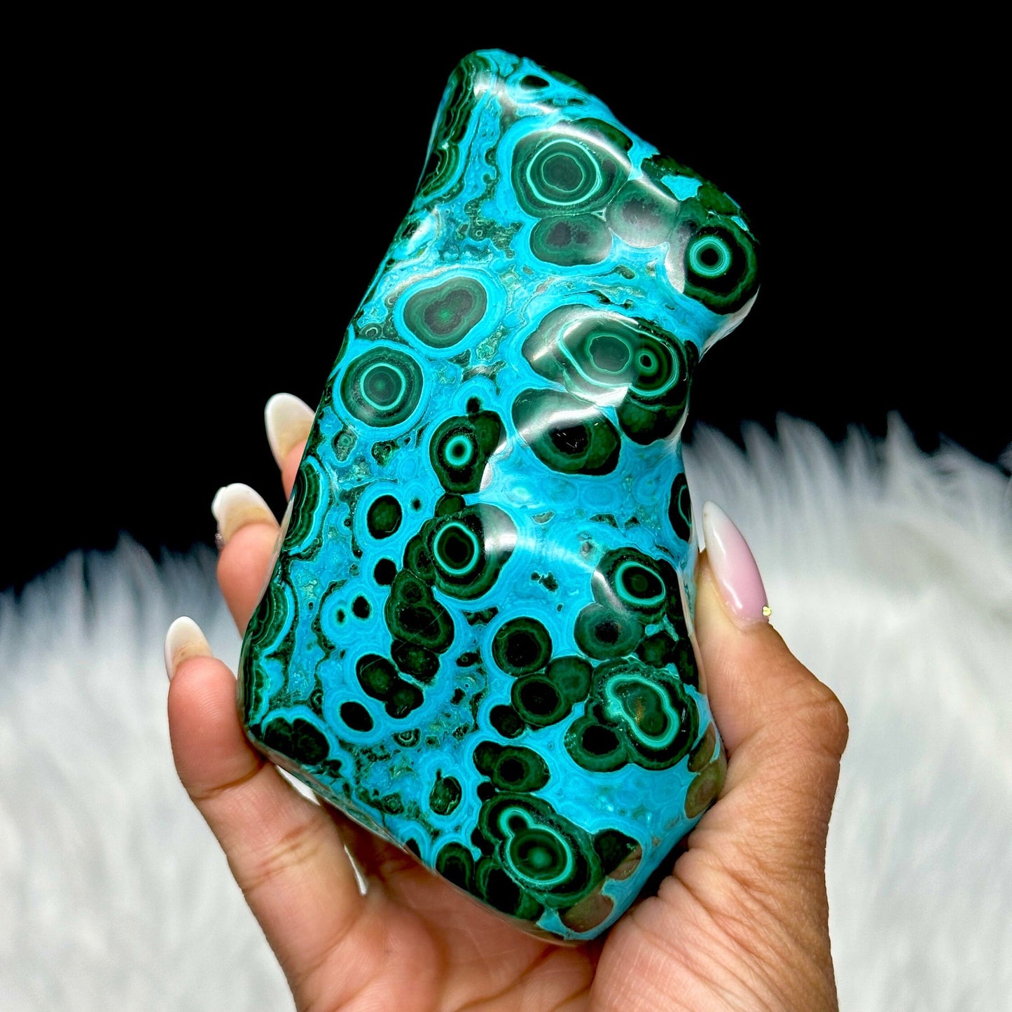 Large Beautiful Malachite Chrysocolla Freeform, 600 grams