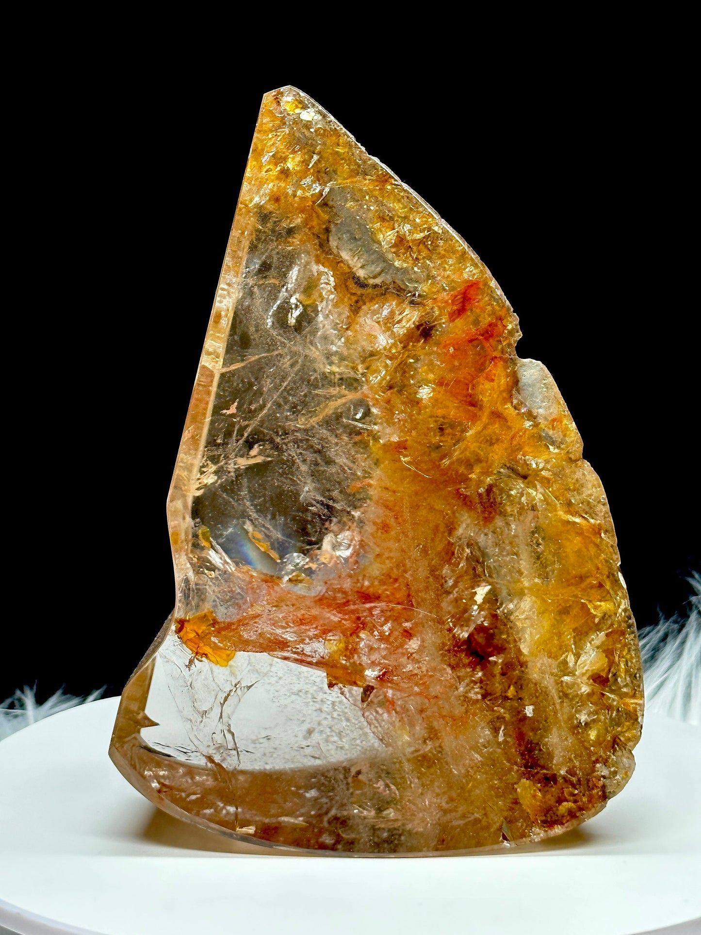 Super High Quality Golden Healer Quartz Crystal Flame