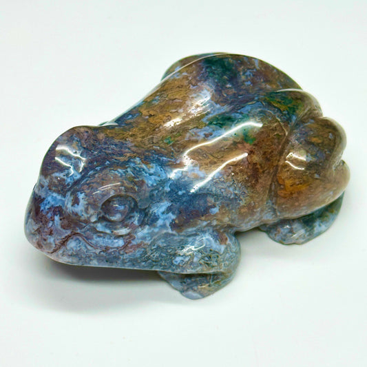 Beautiful Ocean Jasper Crystal Frog Carving