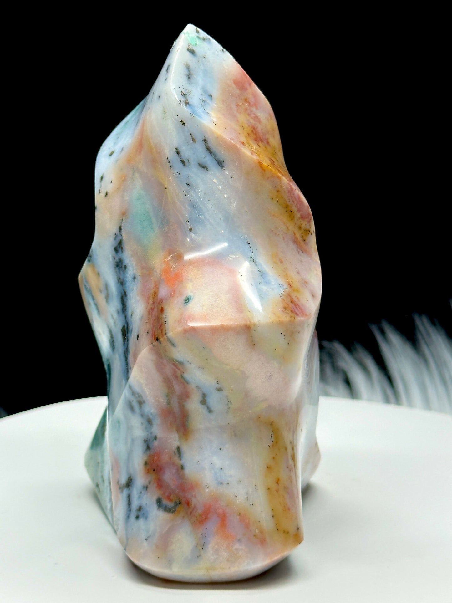 Beautiful Ocean Jasper Flame, Ocean Jasper Freeform - 6" height approx.