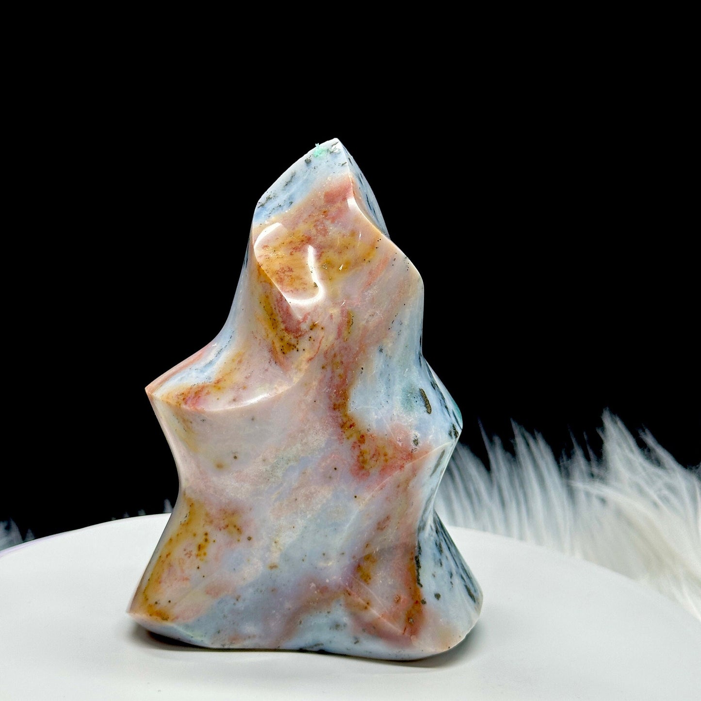 Beautiful Ocean Jasper Flame, Ocean Jasper Freeform - 6" height approx.