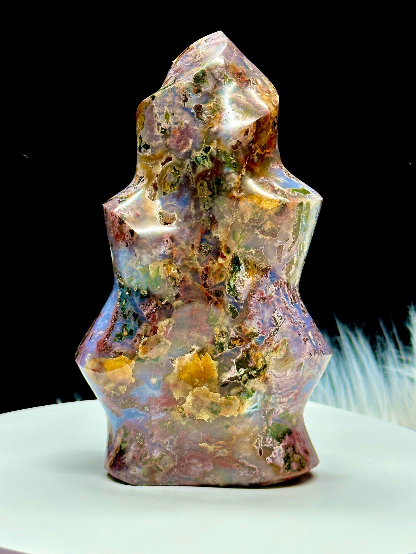 Colorful Ocean Jasper Flame, Ocean Jasper Freeform - 8.5 inches approx.