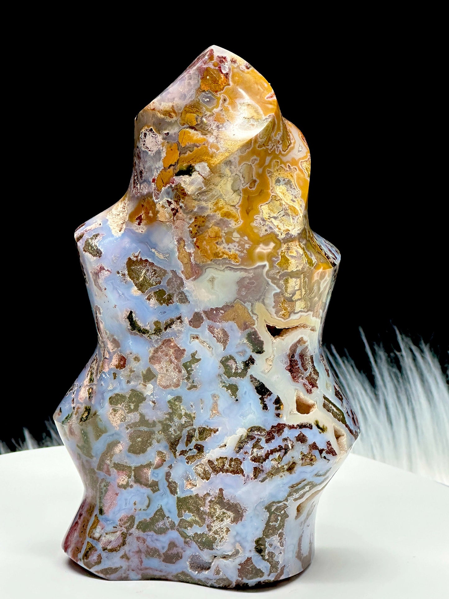 Colorful Ocean Jasper Flame, Ocean Jasper Freeform - 8.5 inches approx.