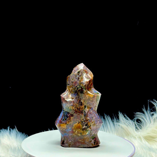 Colorful Ocean Jasper Flame, Ocean Jasper Freeform - 8.5 inches approx.