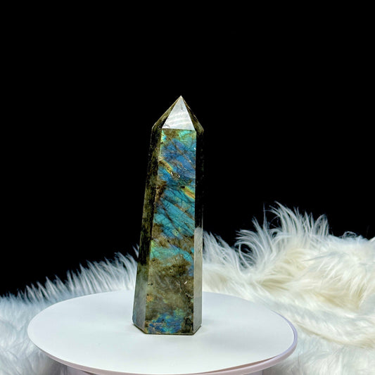 Large Flashy Labradorite Tower , Labradorite Large Crystal Tower - 12 inches tall