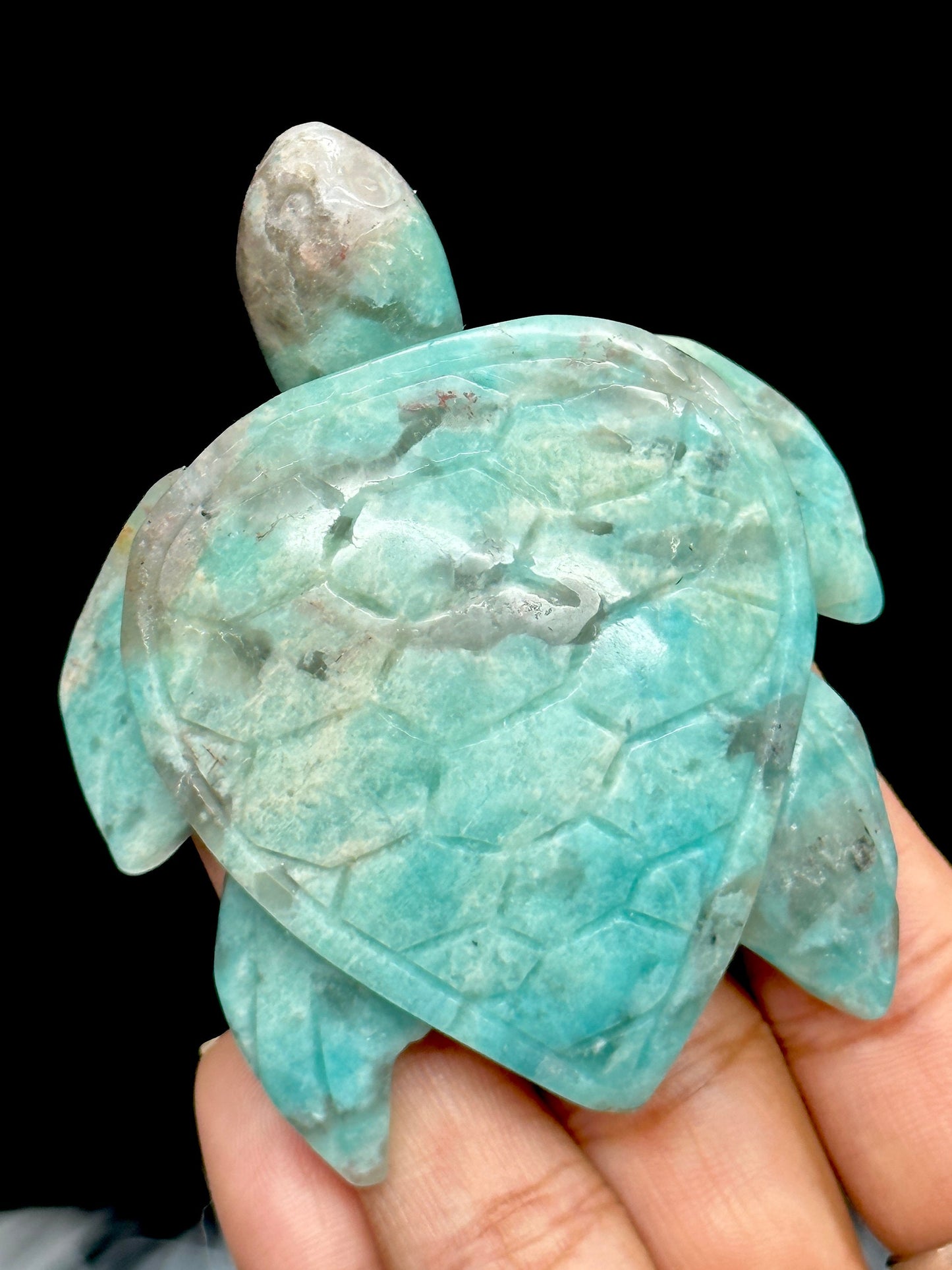 High Quality Amazonite Crystal Turtle Carving, Crystal Tortoise Carving