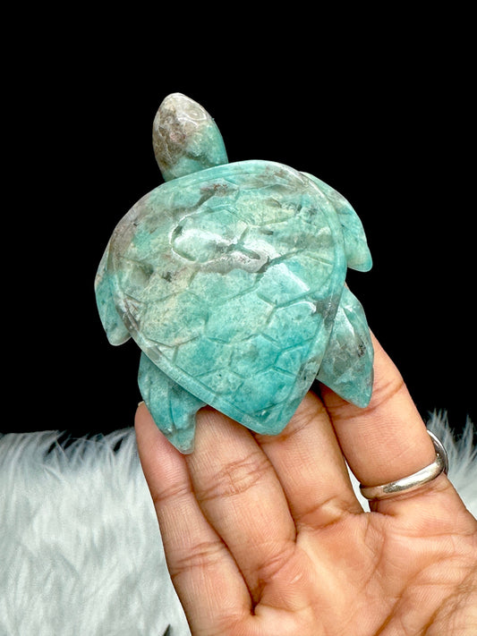 High Quality Amazonite Crystal Turtle Carving, Crystal Tortoise Carving