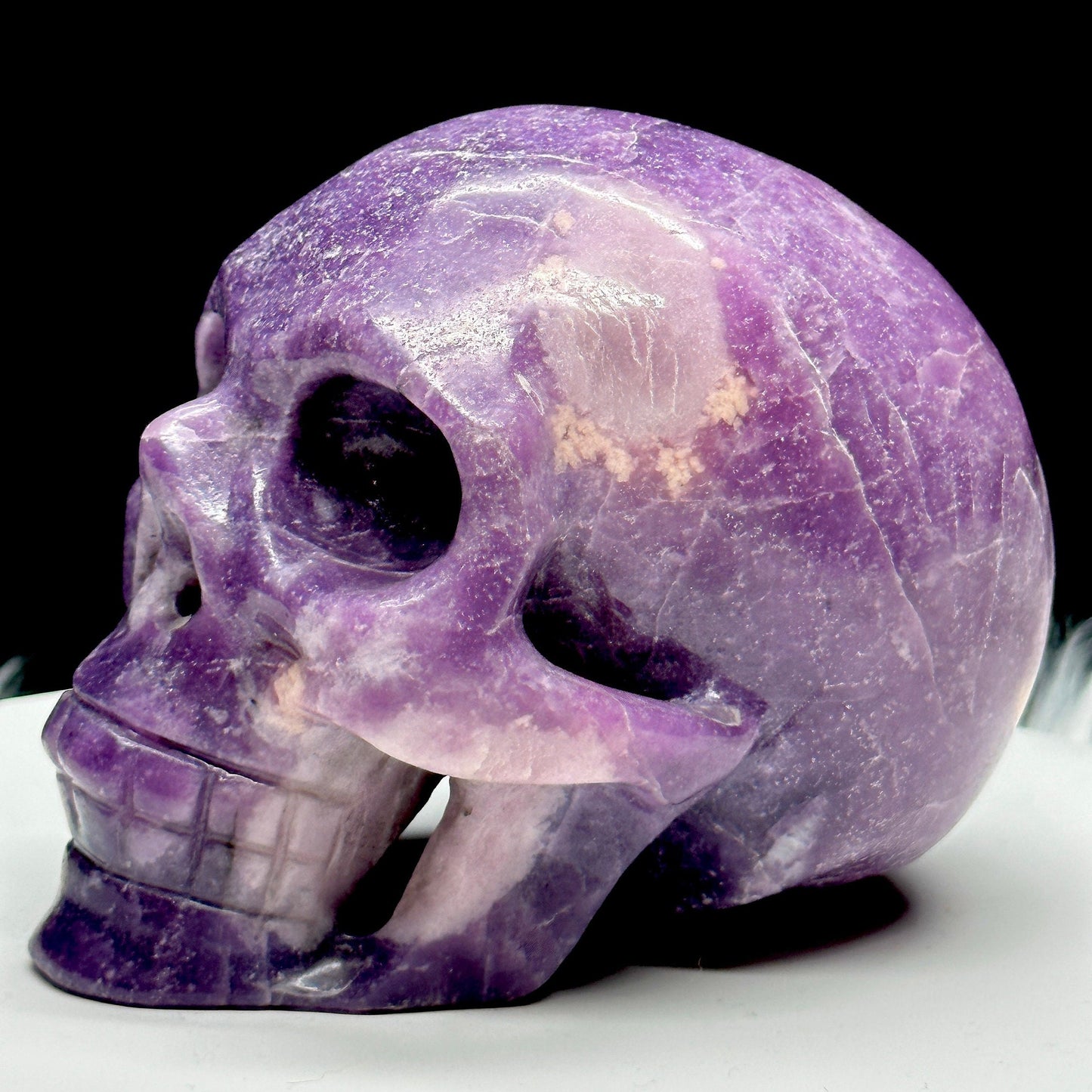 Large Beautiful Lepidolite Crystal Skull - 1Kg