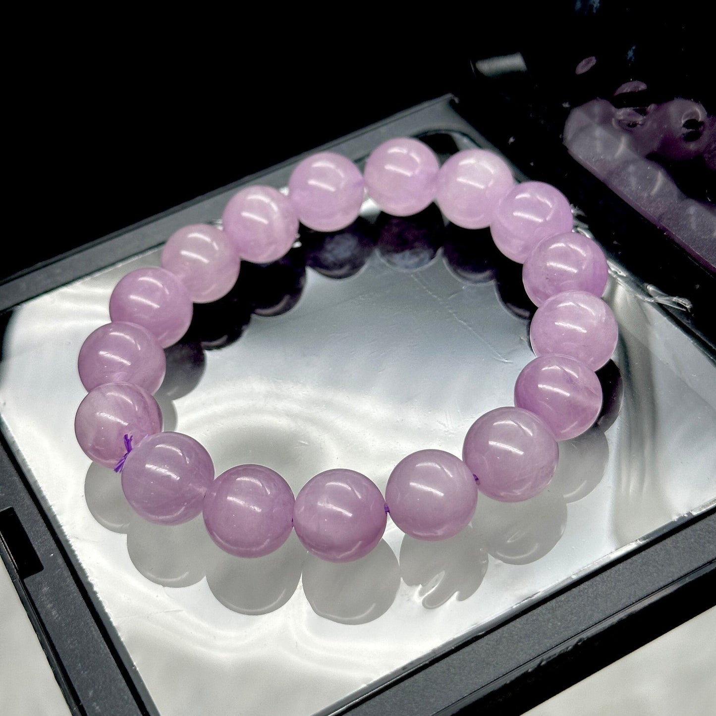 High Quality Natural Kunzite Crystal Bracelet, Find Love Kunzite - 12mm bead size