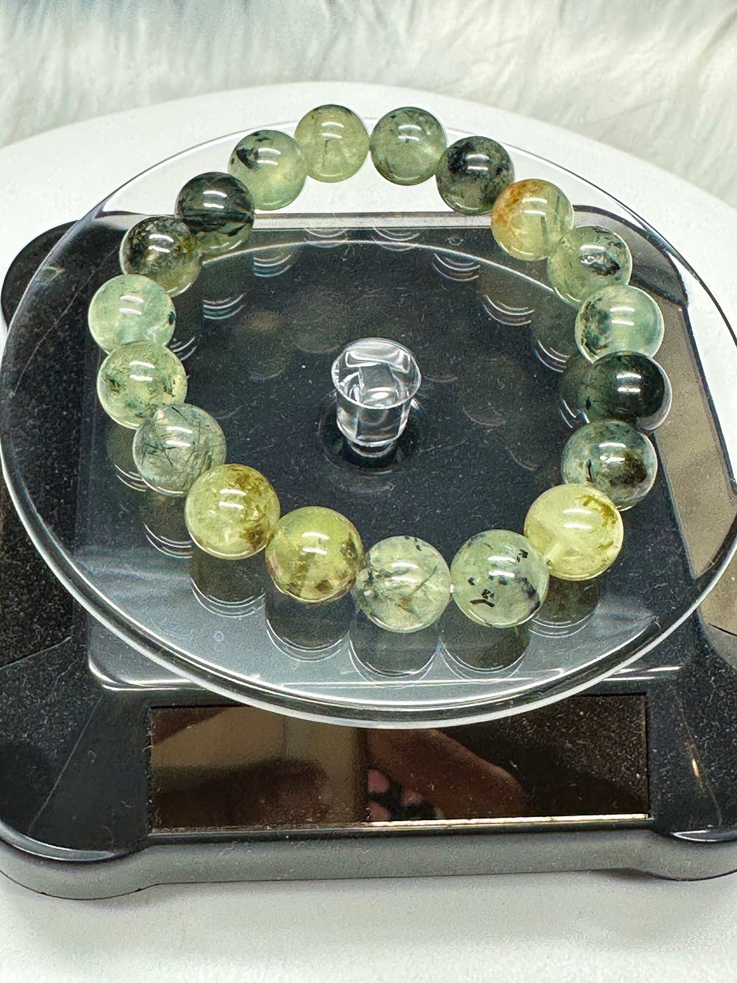 Stone of Hope Best Green Color Prehnite Bracelet 9mm Natural Heart Chakra Healing Stone