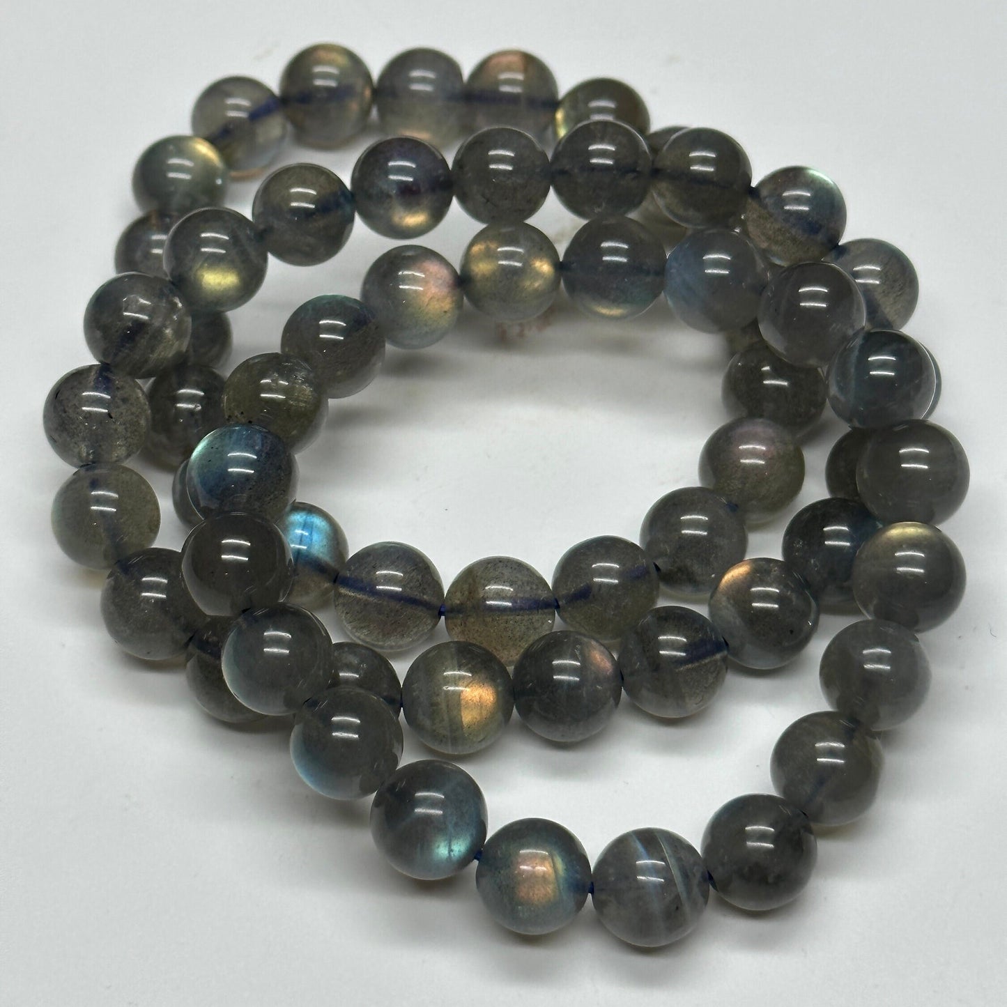 10mm Strong Blue Flash Labradorite Bracelet | Natural Throat Chakra Healing Crystal Jewelry