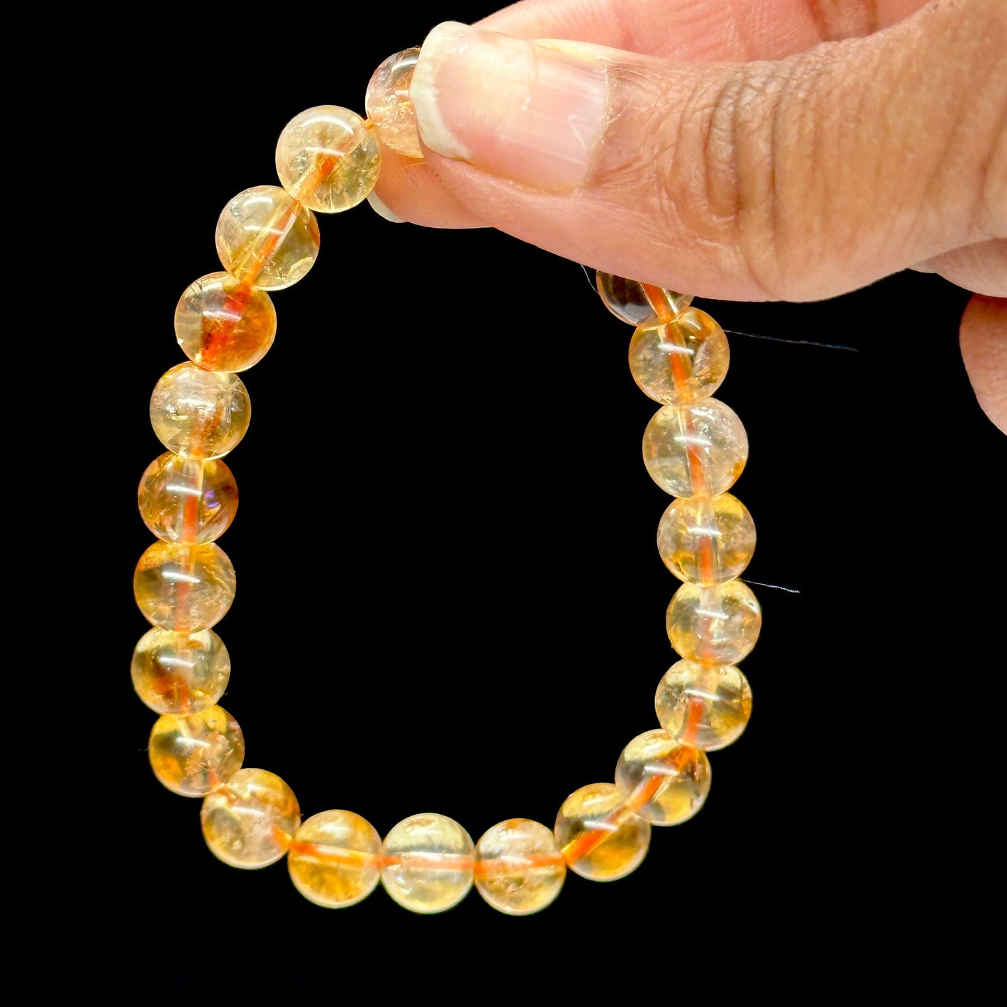 8mm Natural Citrine Healing Crystal Bracelet from Brazil | Attracting Wealth | Solar Plexus Chakra Reiki Meditation | November Birthstone