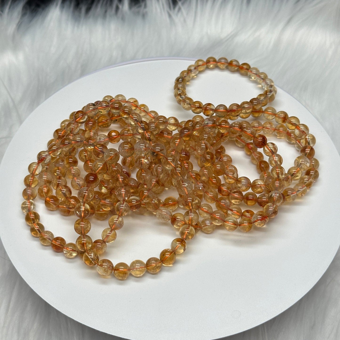 8mm Natural Citrine Healing Crystal Bracelet from Brazil | Attracting Wealth | Solar Plexus Chakra Reiki Meditation | November Birthstone