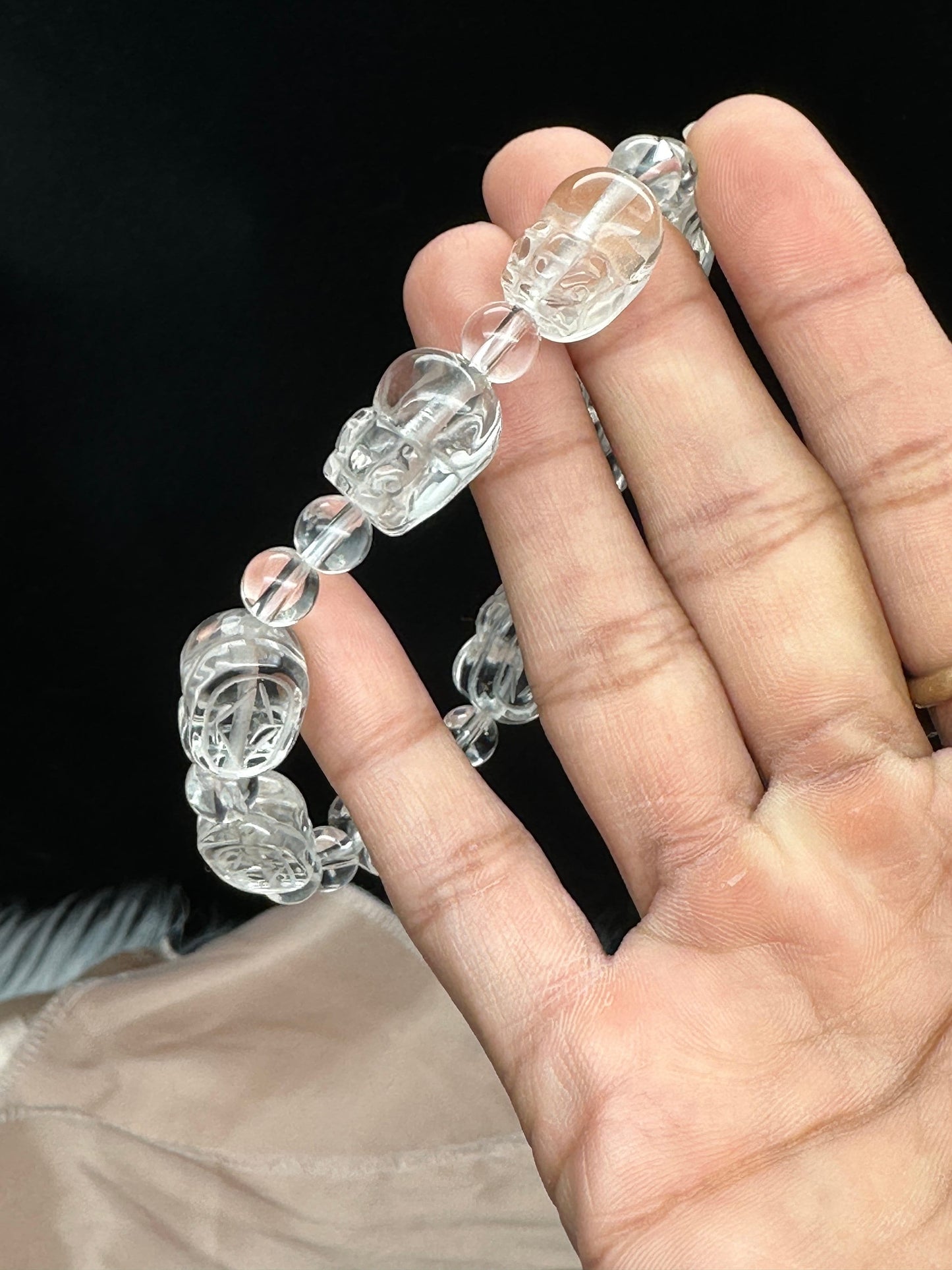 High Quality Clear Quartz Pixiu Bracelet, Feng Shui Wealth Bracelet Clear Quartz Bracelet Pixiu,