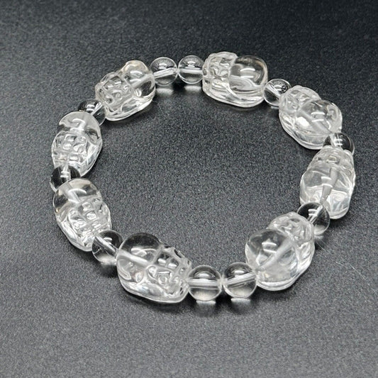 High Quality Clear Quartz Pixiu Bracelet, Feng Shui Wealth Bracelet Clear Quartz Bracelet Pixiu,