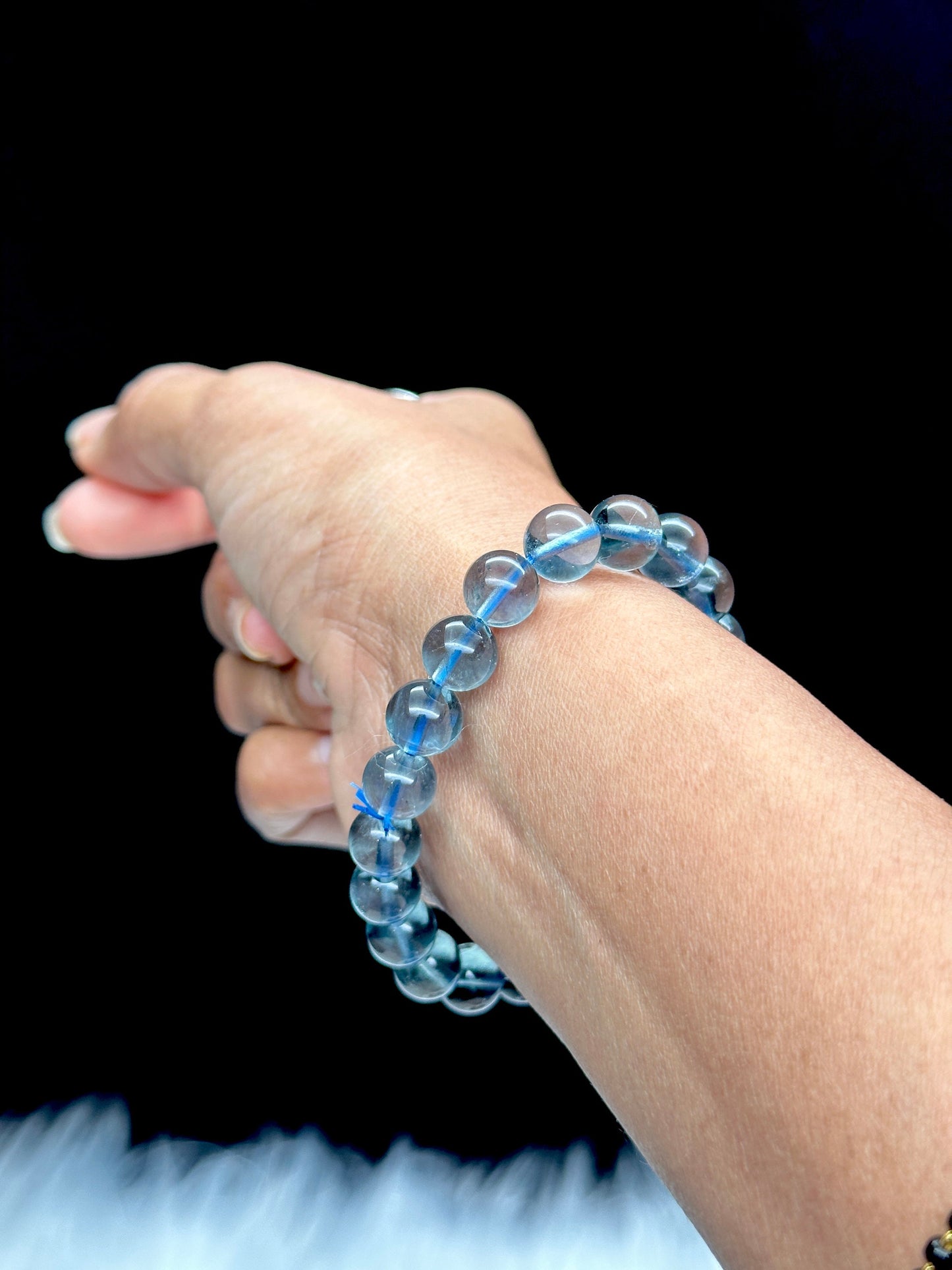 8mm Natural Blue Fluorite Crystal Bracelet