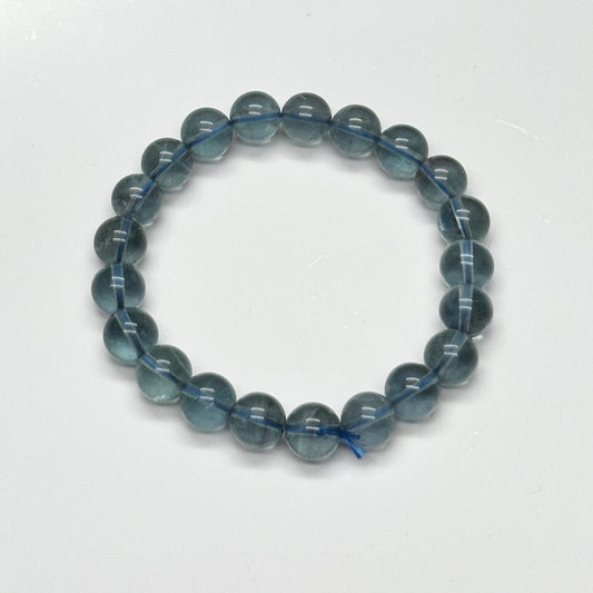 8mm Natural Blue Fluorite Crystal Bracelet