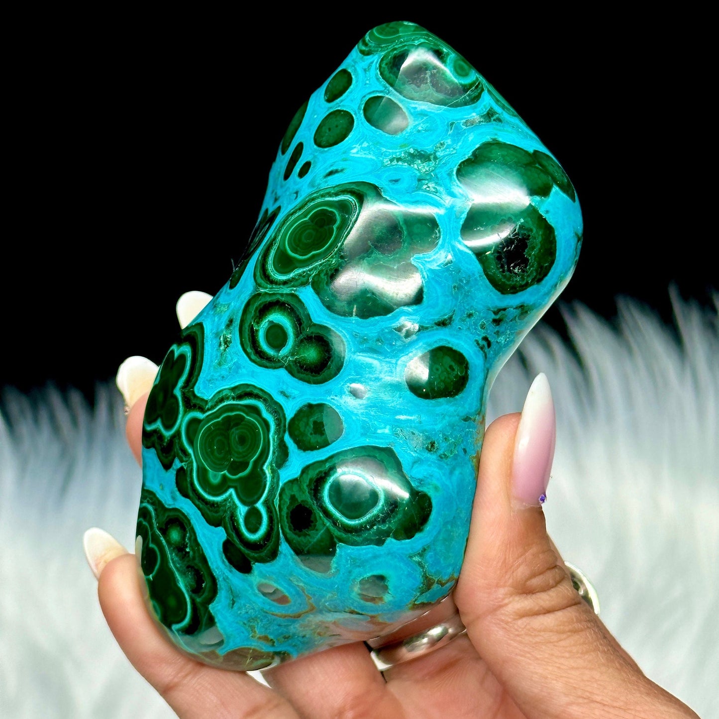 Beautiful Rare Malachite Chrysocolla Freeform, Malachite Chrysocolla Crystal Specimen - 470grams