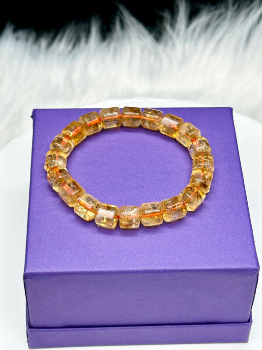 Natural High quality Citrine Crystal Bracelet, Attracting Wealth, Solar Plexus Chakra Reiki Meditation