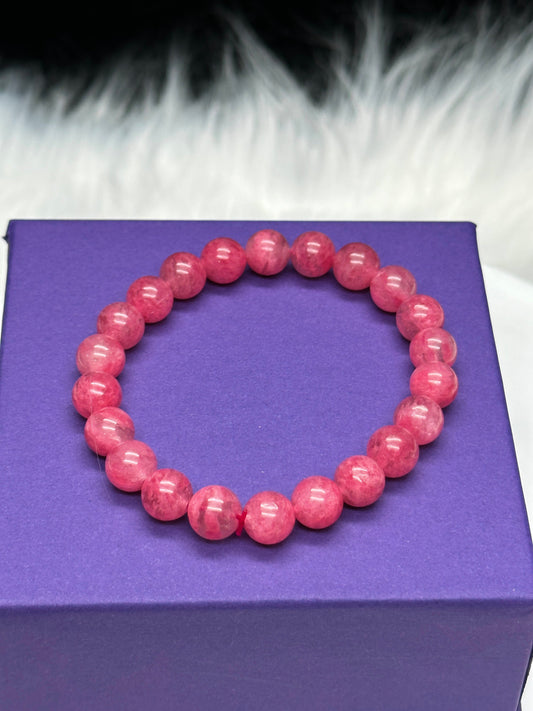 8mm AAA Grade Natural Rhodonite Bracelet | High-Quality Healing Stone | Heart Chakra Reiki Healing