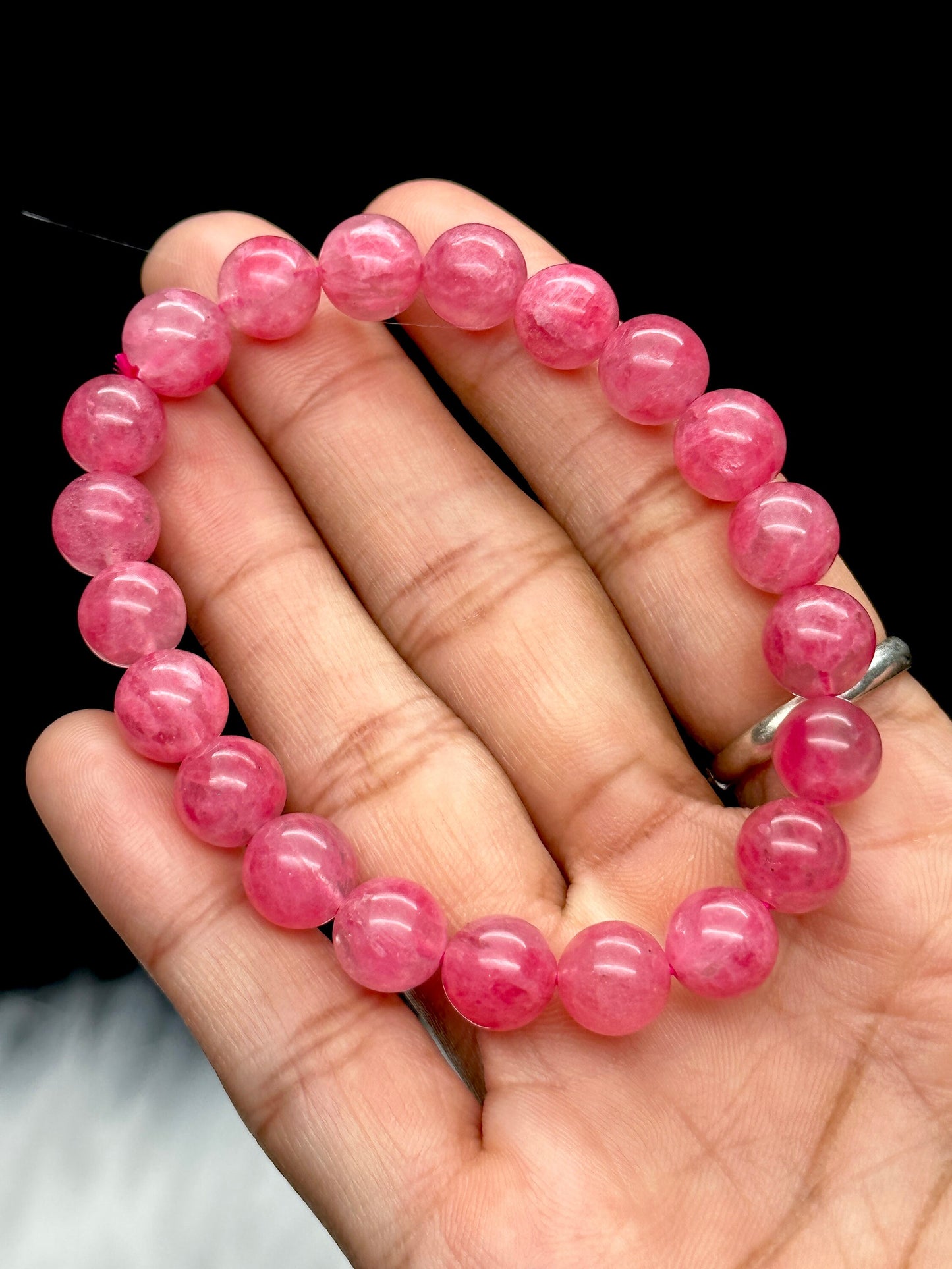 8mm AAA Grade Natural Rhodonite Bracelet | High-Quality Healing Stone | Heart Chakra Reiki Healing