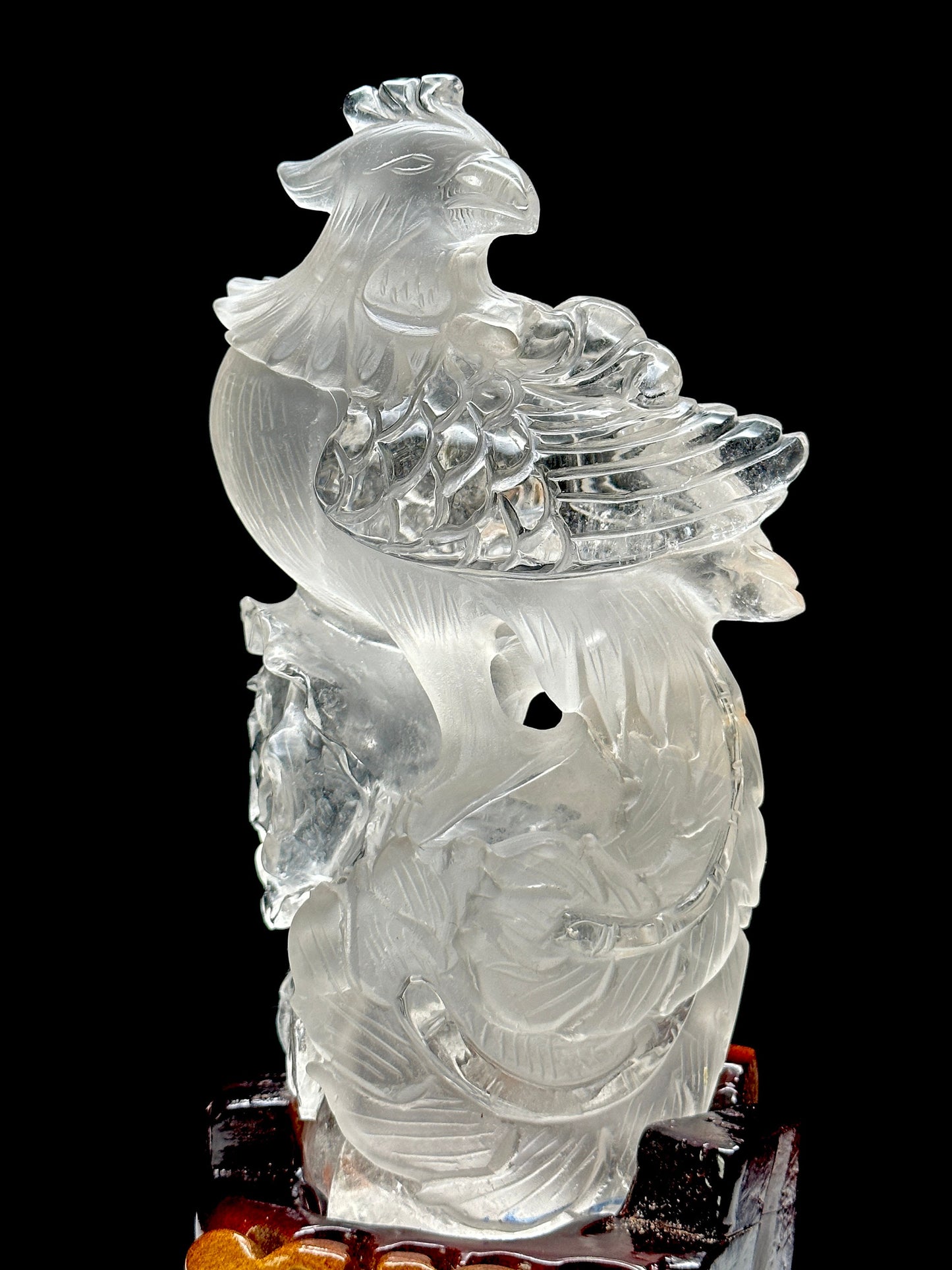 Super High Quality Clear Quartz Crystal Carving of a Phoenix, Home Decor, Gift Item