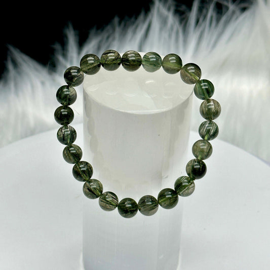 Green Tourmaline Quartz Bracelet. 100% Natural Bracelet. Green Bracelet. Gemstone Bracelet. Tourmaline Bracelet. Christmas Bracelet. 8mm