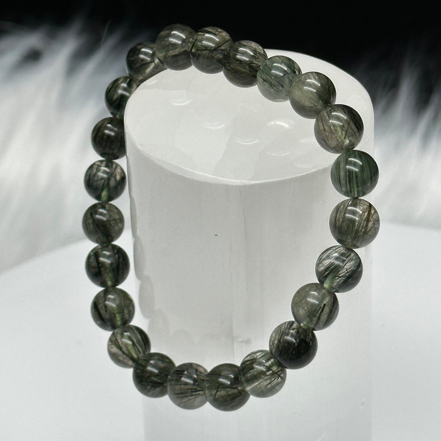 Green Tourmaline Quartz Bracelet. 100% Natural Bracelet. Green Bracelet. Gemstone Bracelet. Tourmaline Bracelet. Christmas Bracelet. 8mm