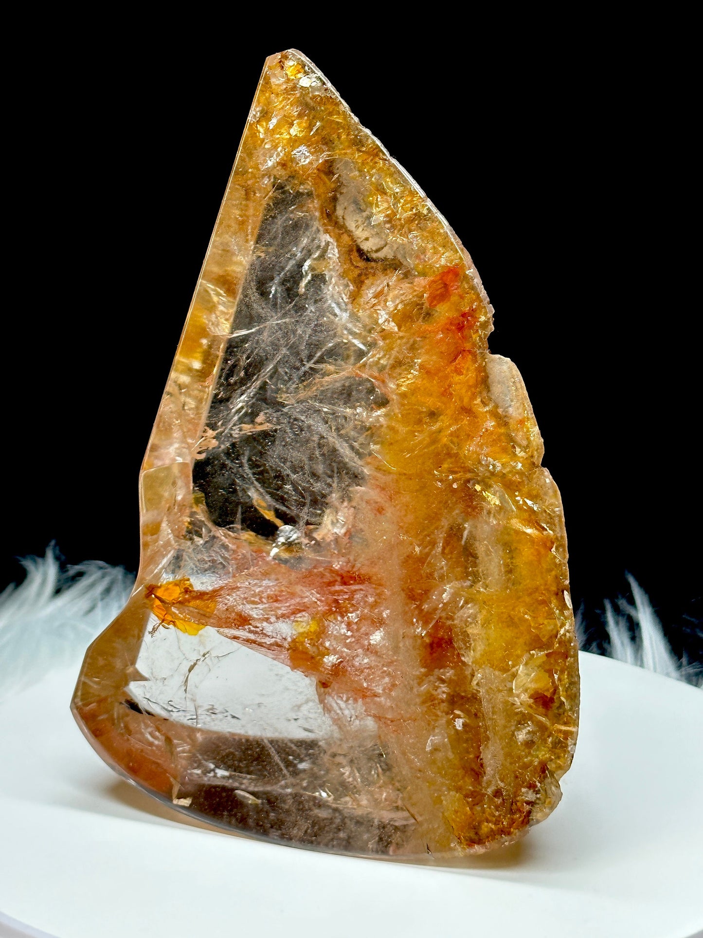 Super High Quality Golden Healer Quartz Crystal Flame