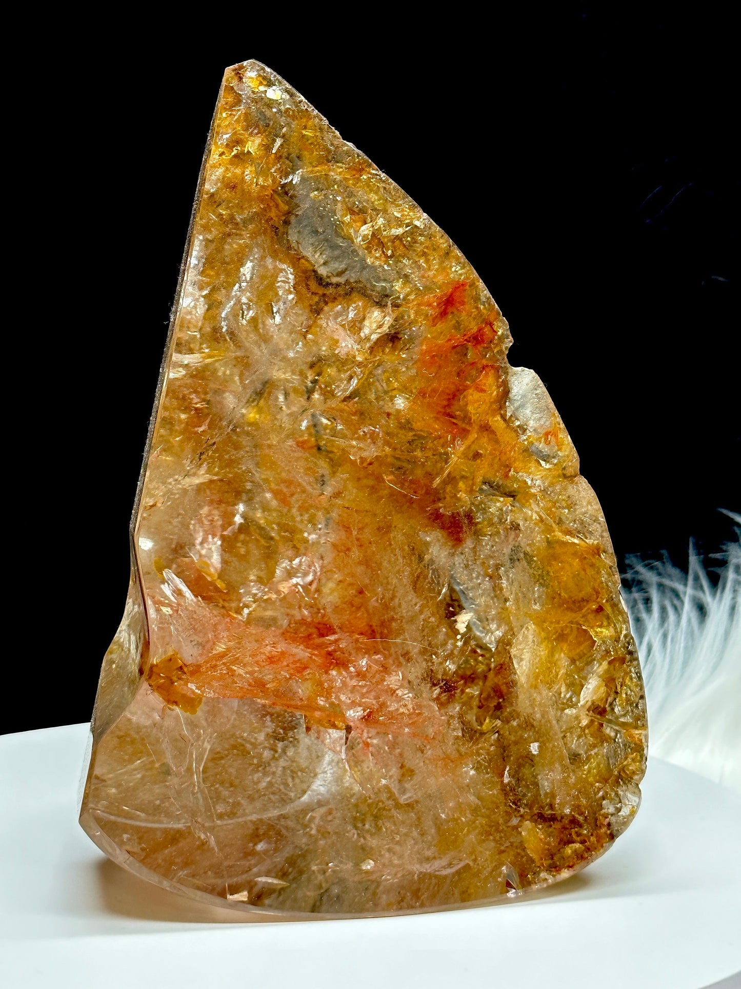 Super High Quality Golden Healer Quartz Crystal Flame