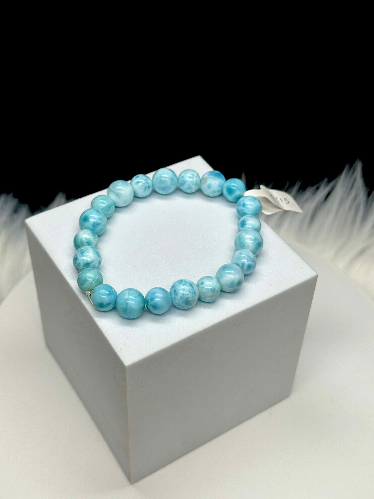 9mm Beautiful Grade AAA Natural Larimar Bracelet, Crystal Bracelet, Crystal Gift, Jewlery