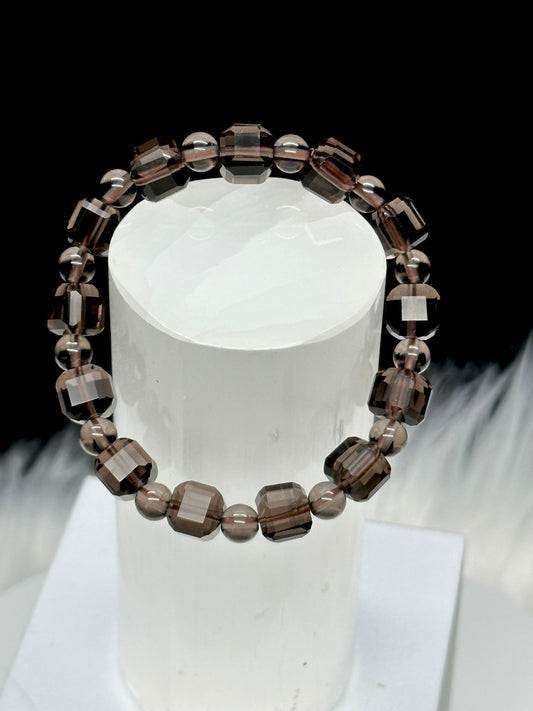 Beautiful Smoky Quartz Bracelets with 9mm Square Beads