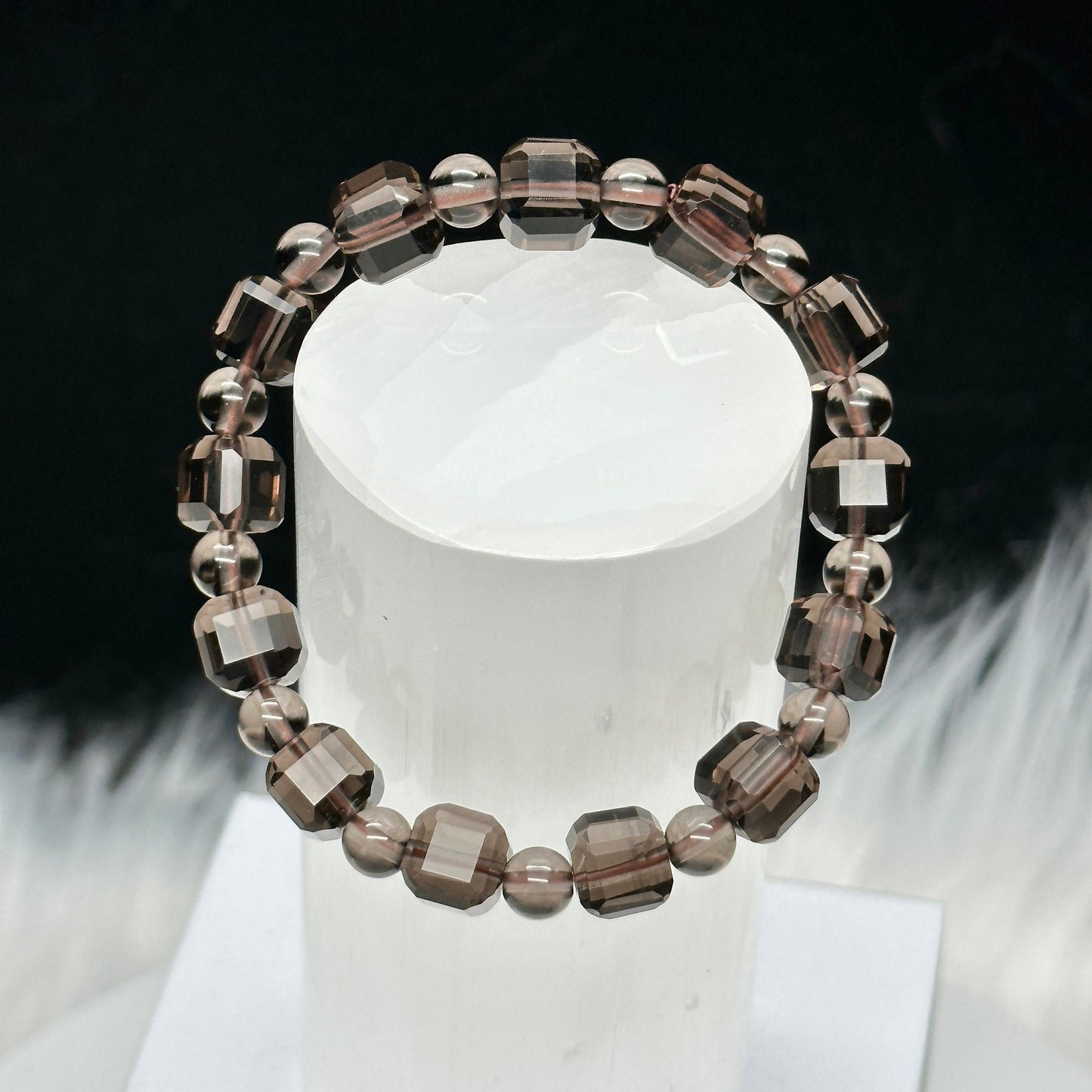 Beautiful Smoky Quartz Bracelets with 9mm Square Beads