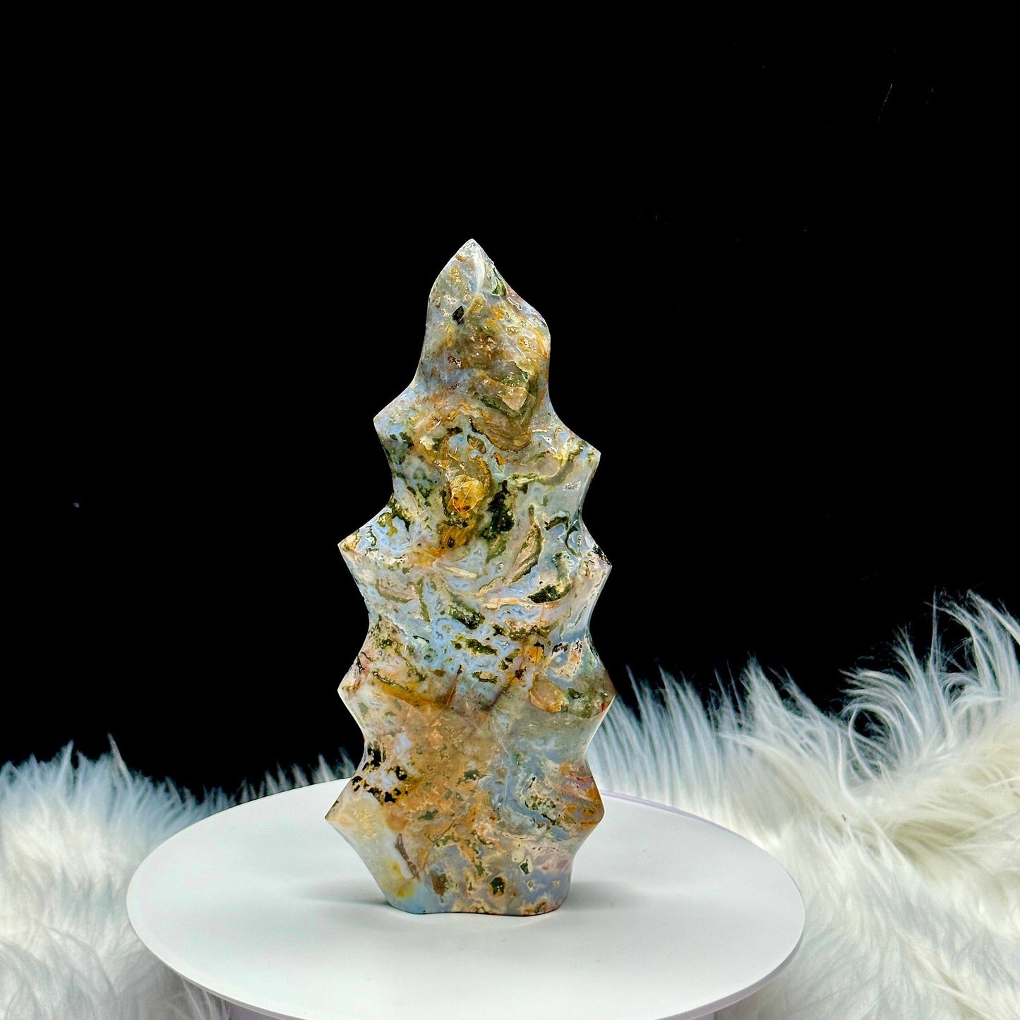 Colorful Large Ocean Jasper Flame, Ocean Jasper Crystal Flame, Ocean Jasper Freeform- 9 inches height approx.