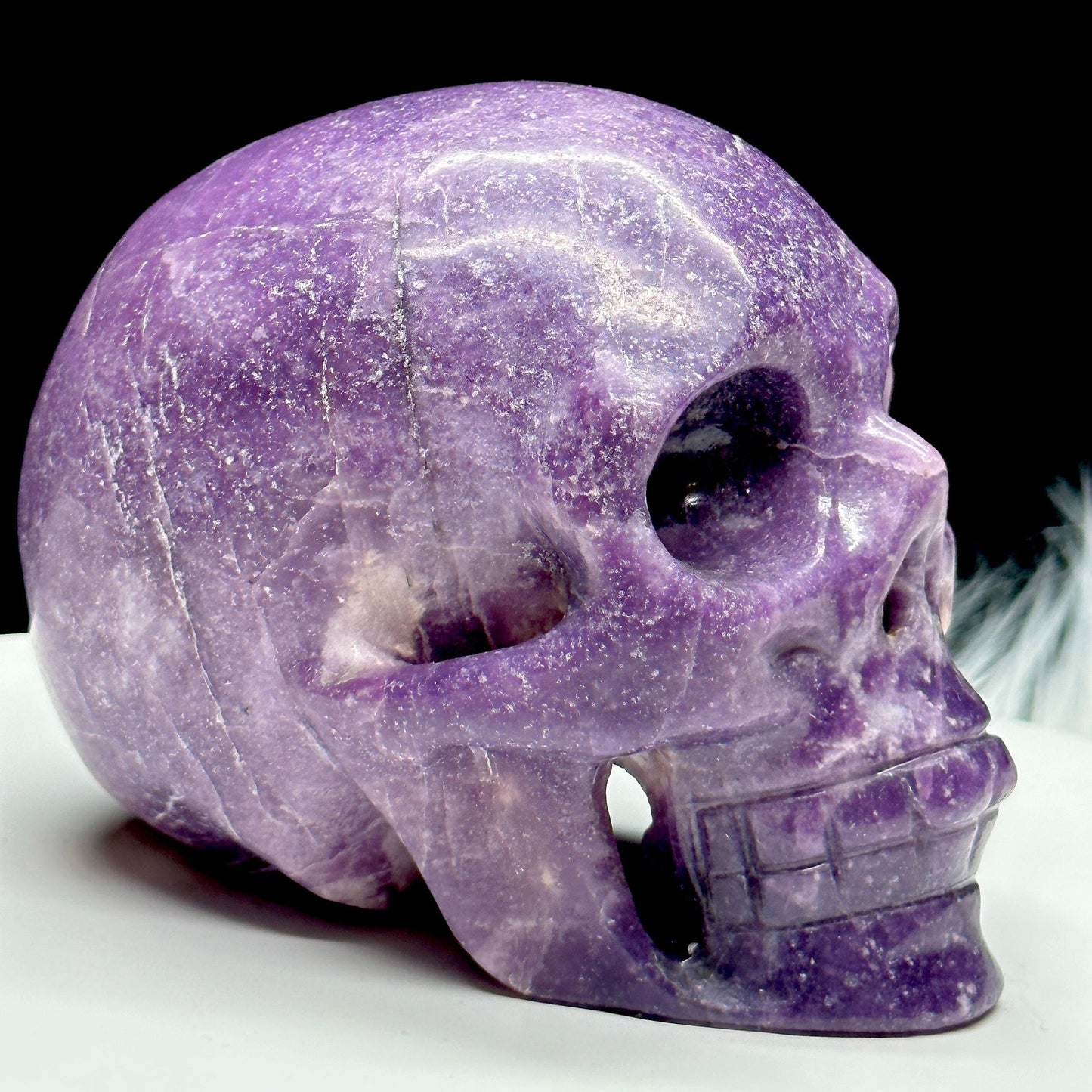 Large Beautiful Lepidolite Crystal Skull - 1Kg