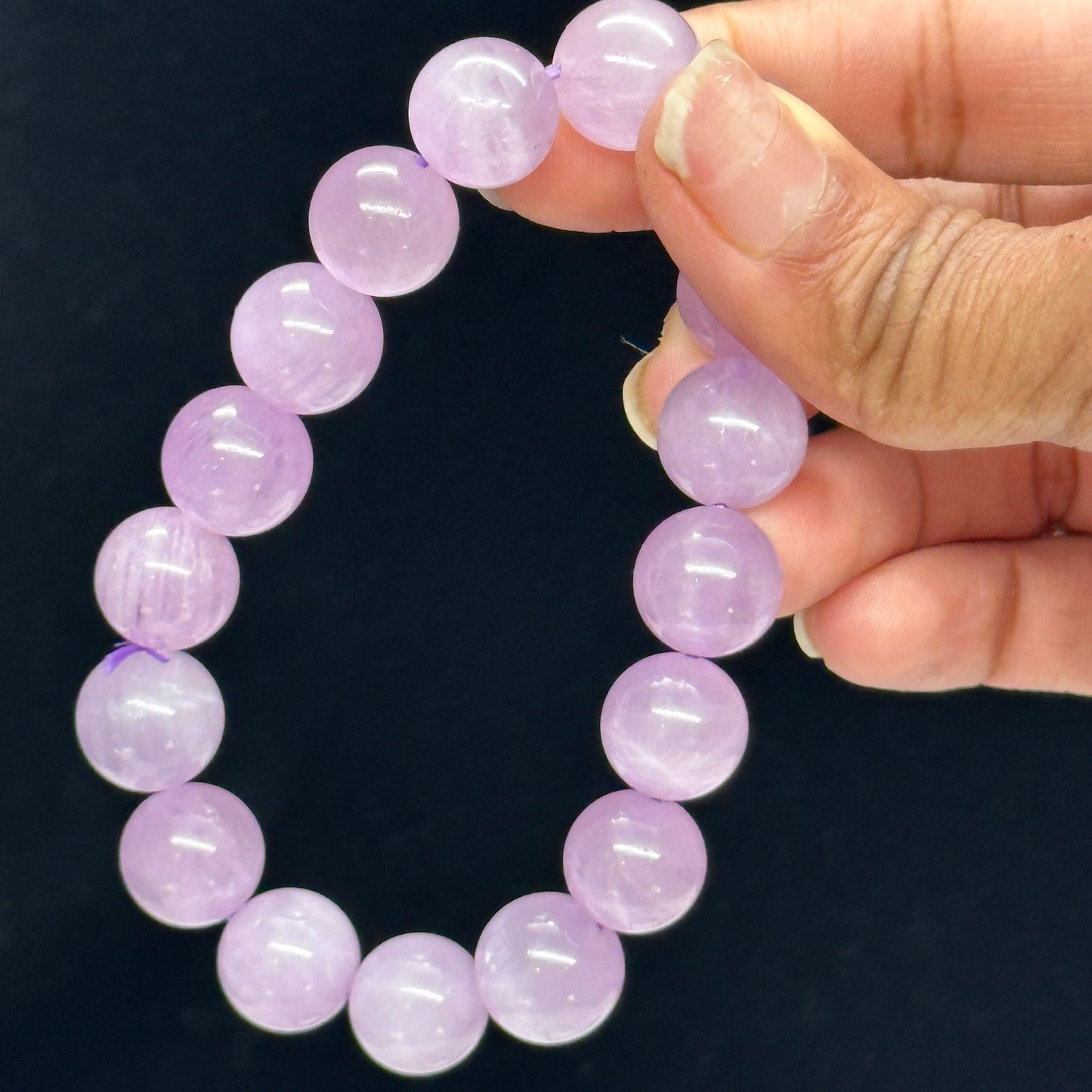 High Quality Natural Kunzite Crystal Bracelet, Find Love Kunzite - 12mm bead size