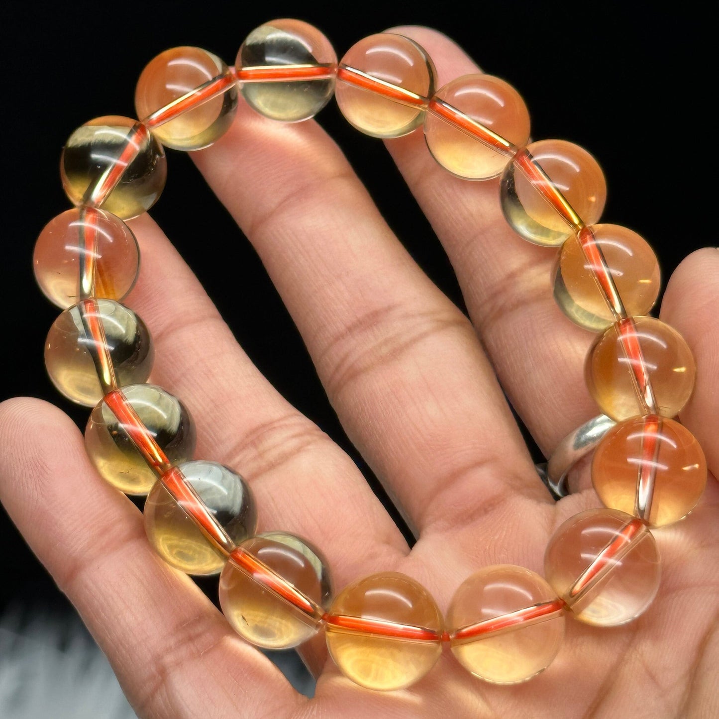 Large Beads Premium Select High Grade Brazilian Natural Citrine Crystal Bracelet | Attracting Wealth | Solar Plexus Chakra - 12mm