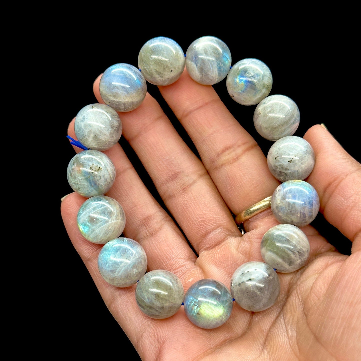 Flashy Labradorite Bracelet  15mm Bead Size | Remove Anxiety Healing Crystal Jewelry