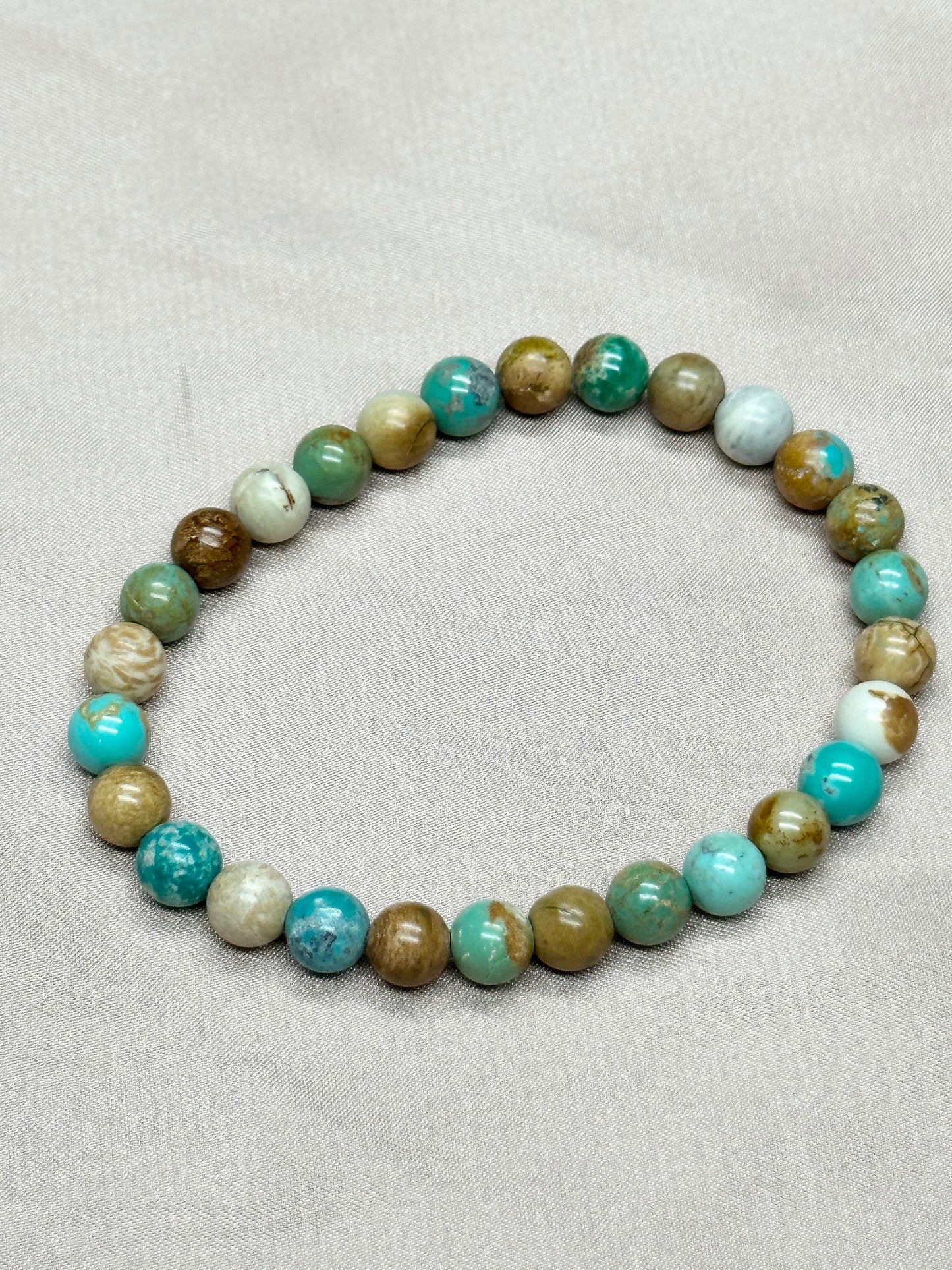 Natural Turquoise Crystal Bracelet bead. 6mm bead Size