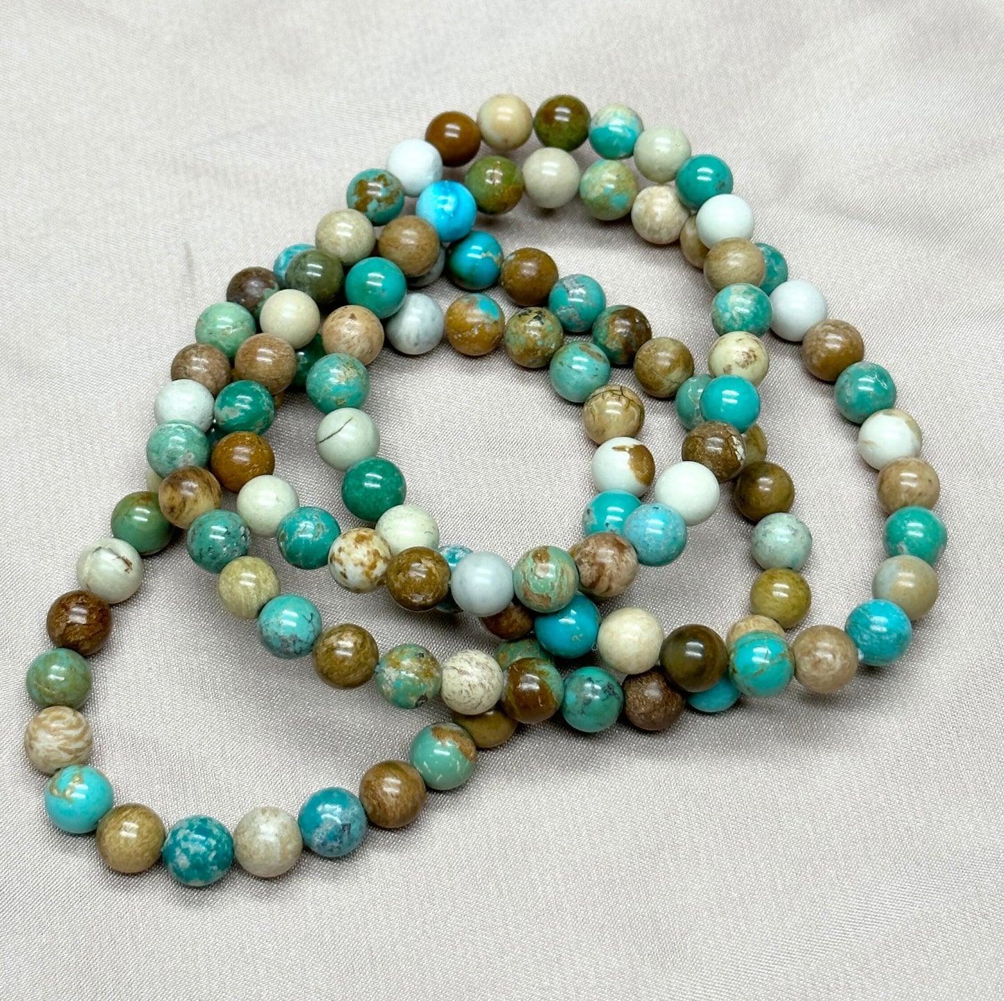 Natural Turquoise Crystal Bracelet bead. 6mm bead Size