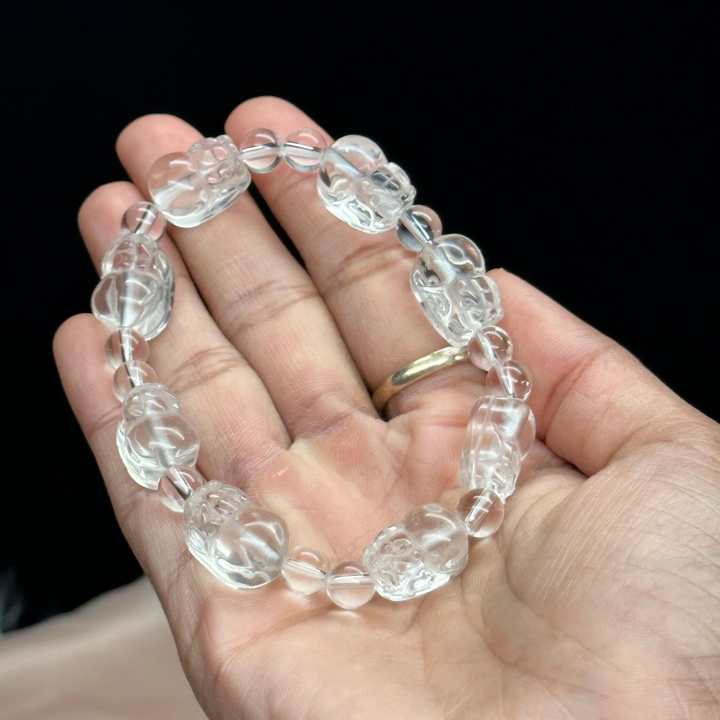 High Quality Clear Quartz Pixiu Bracelet, Feng Shui Wealth Bracelet Clear Quartz Bracelet Pixiu,