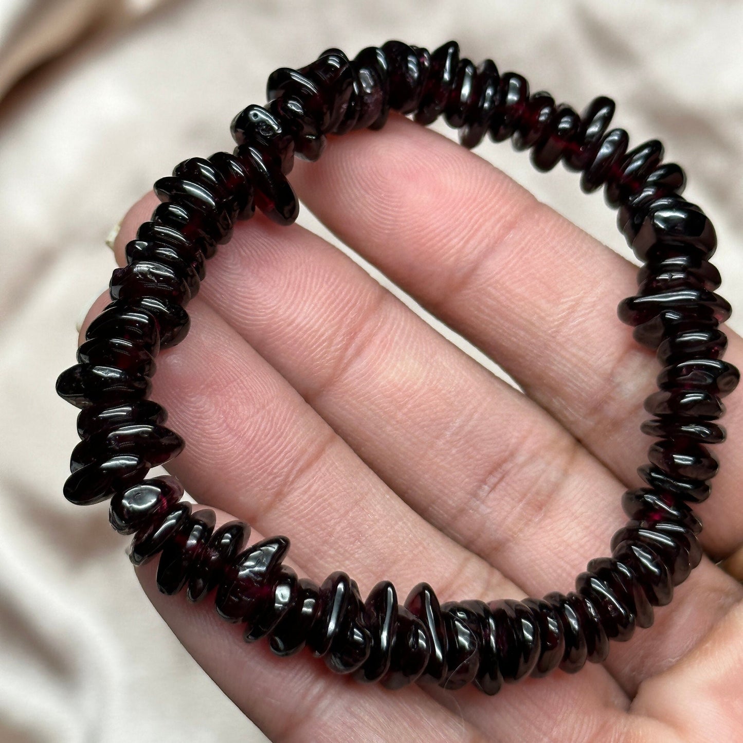 High Quality Garnet Chip Bracelet, Garnet Bracelet