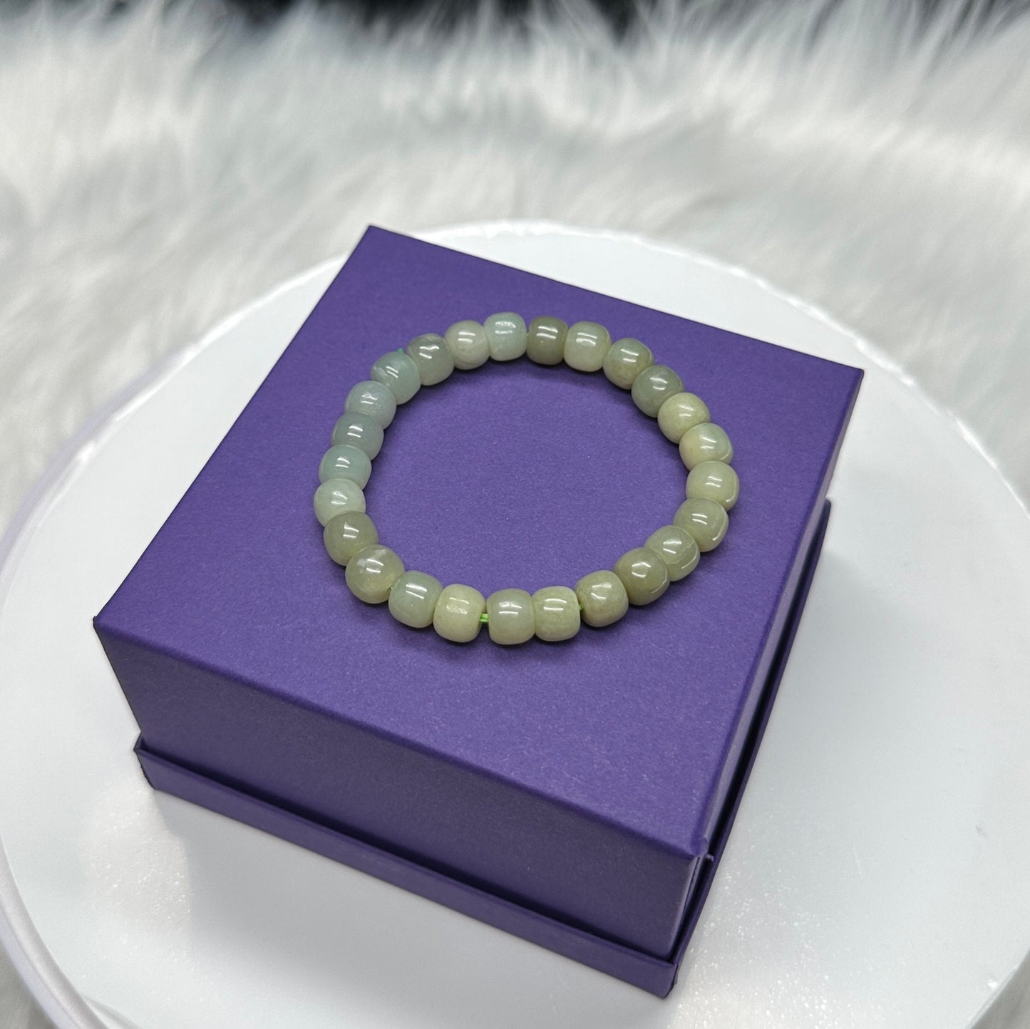 7mm Beautiful Light Green Nephrite Bracelet High-quality Hetian Jade | Natural Heart Chakra Healing Stone Jewelry