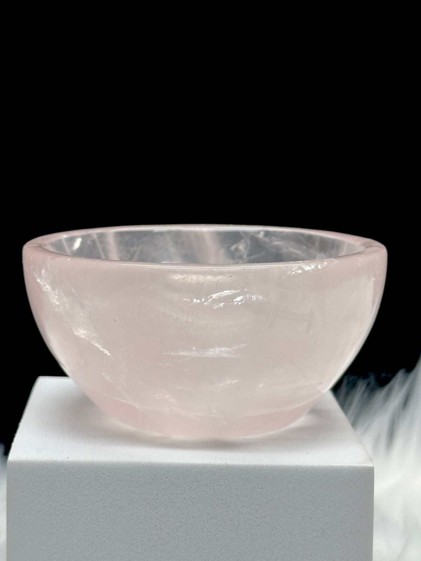 Gorgeous Hand Carved High Quality Icy Pink Rose Quartz Bowl, Home decor, Gift Item