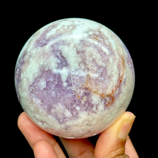 Large Amethyst Flower Agate Sphere, Crystal Sphere , Druzy Sphere , Amethyst Stone , Healing Energy, Spiritual Awakening - 70mm