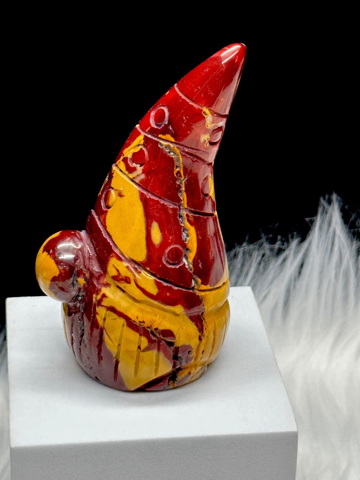 Adorable Mookaite Jasper Crystal Gnome Carving,Jasper Carving